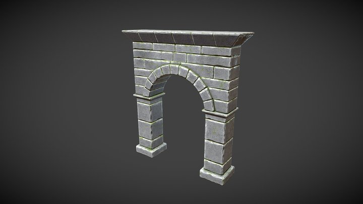 Old Stone Arch Low Poly - Game Ready 3D Model