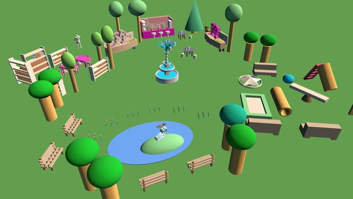 Parco all'aperto Fablab Sanvitale 3D Model