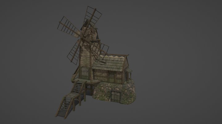 Medieval mill 3D Model