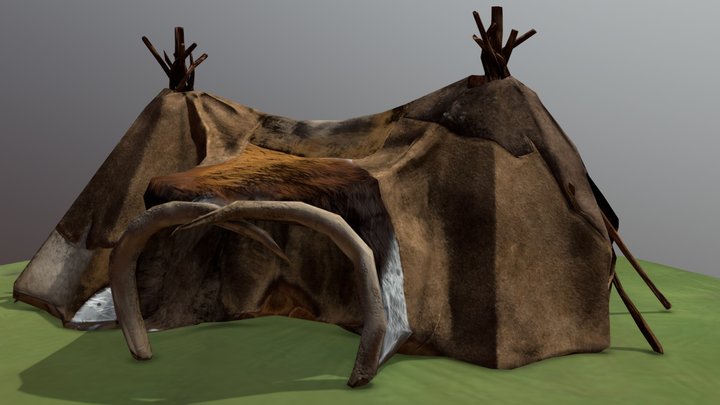 Paleolithic Animal Hide Tent 3D Model