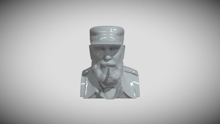 Fidel Castro with a cigar 3D Model