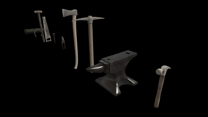 Forge/blacksmith tool collection 3D Model