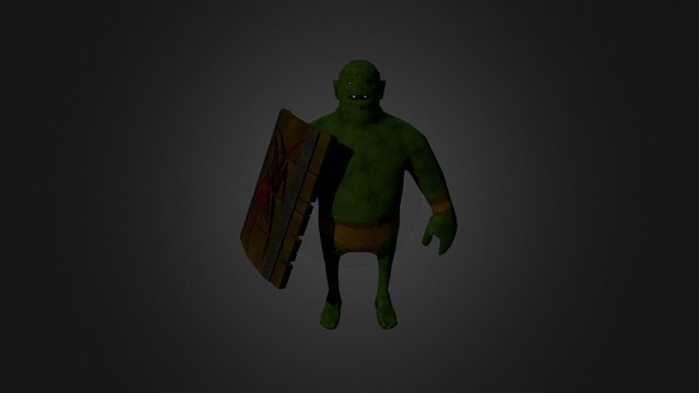 Goblin With Shield 3D Model