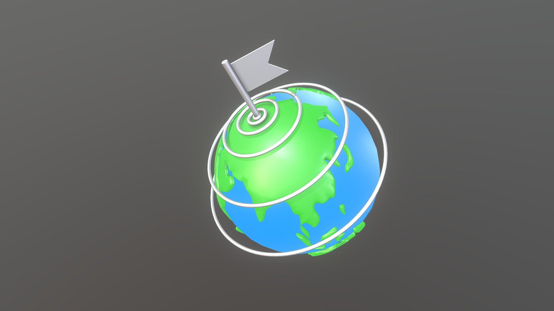 Earth Flag, Mountain, Reaching