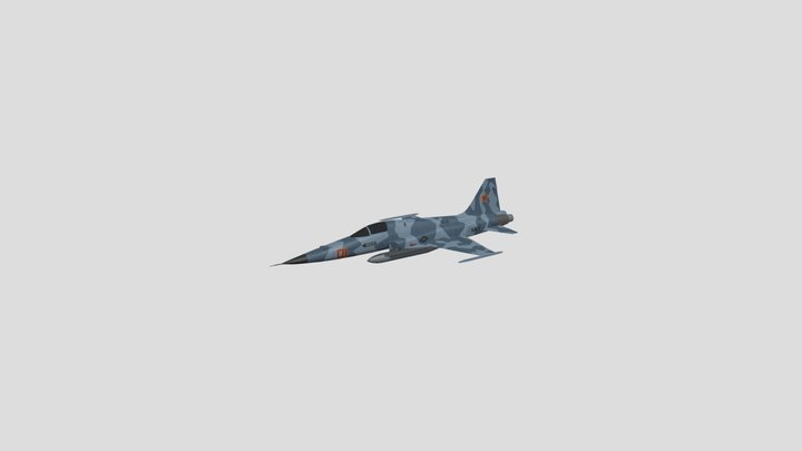 F-5 Gear Up Opaque Cockpit 3D Model