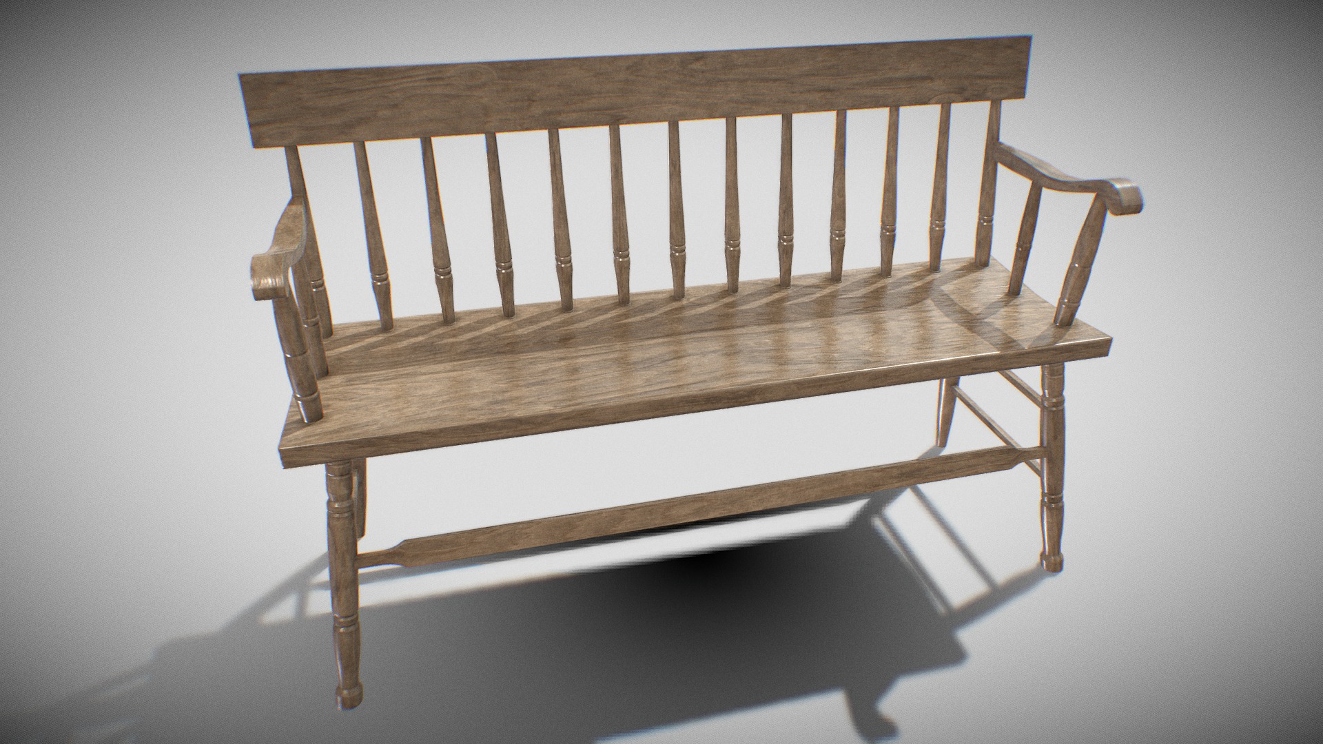 3D model Furniture Bench V-04 - This is a 3D model of the Furniture Bench V-04. The 3D model is about a wooden bench with a shadow.