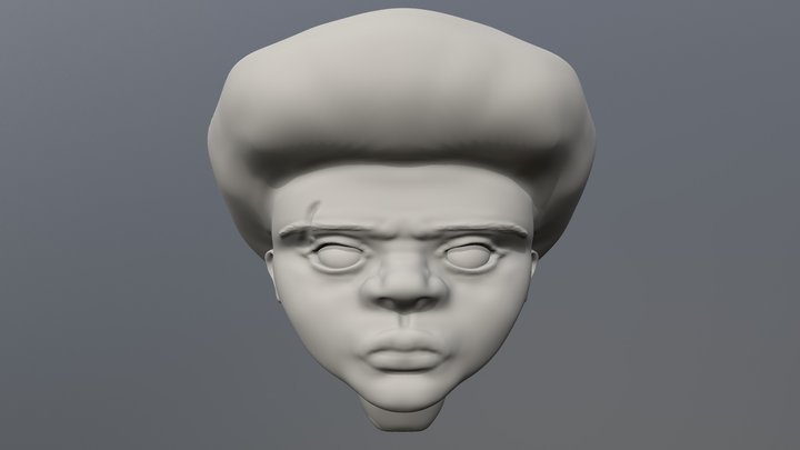 Tough Girl Face Sculpt 3D Model