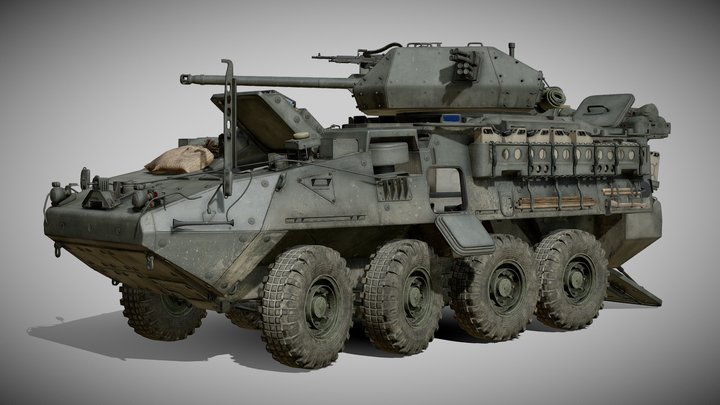 Stryker M1296 Dragoon Armored Car 3D Model