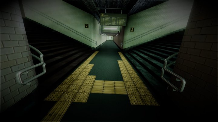 Low poly underground scenery 3D Model