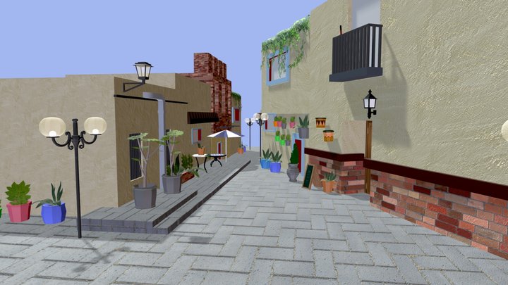 Greek Street 3D Model