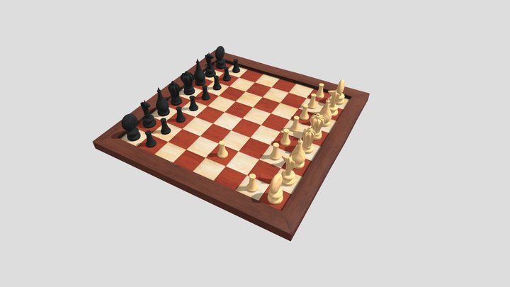Chessboard inspired by Renaissance oil painting 3D Model