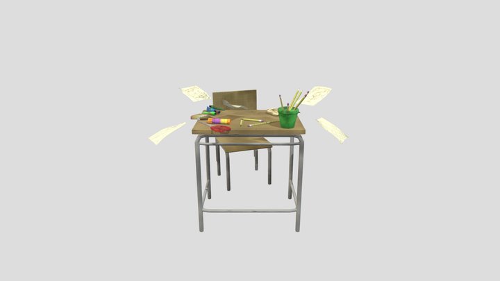 Child Making Art 3D Model