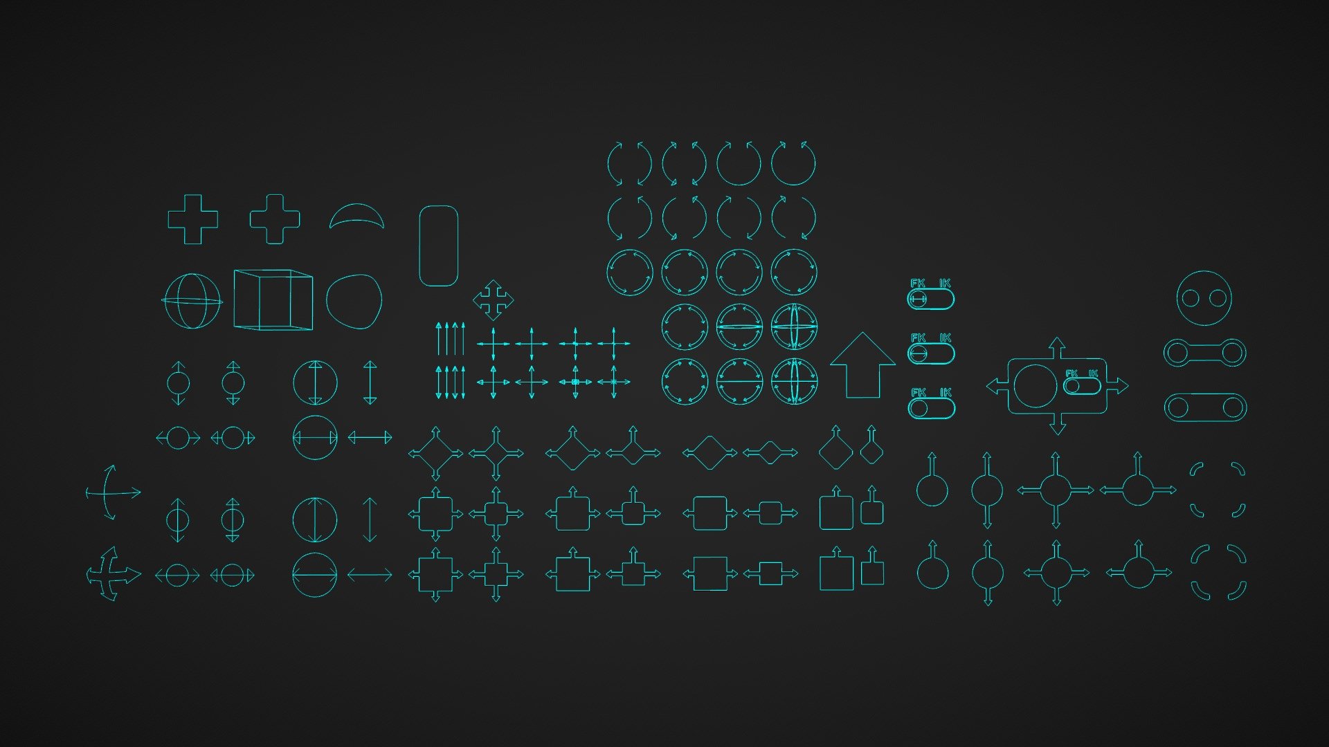 Ultimate Rig Controller Shapes Collection Download Free 3D model by