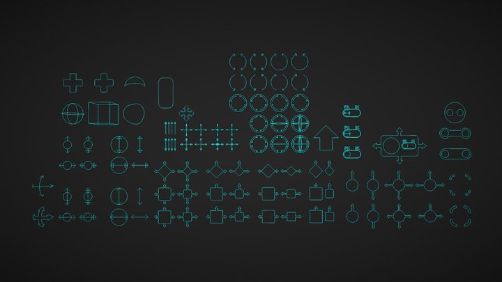 Ultimate Rig Controller Shapes Collection 3D Model