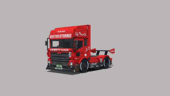 UD Truck LBWK in Minecraft Style 3D Model