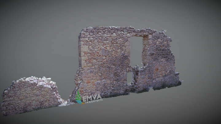 Muro uno Castillo Puebla de Almenara 3D Model