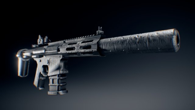 AAC Honey Badger Rifle 3D Model