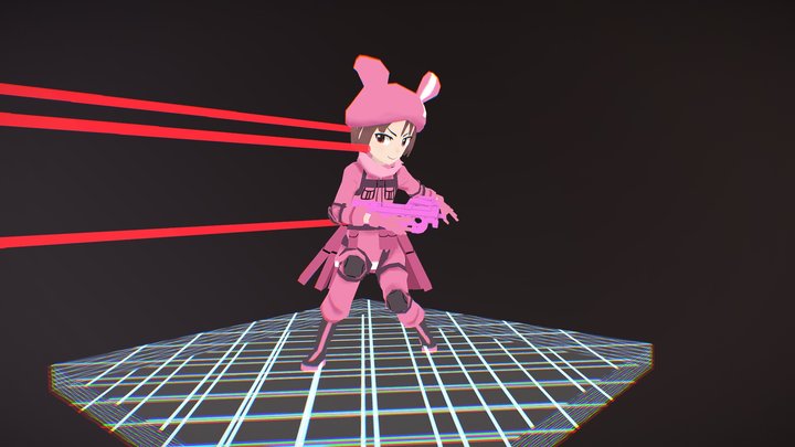 Llen with P-chan 3D Model