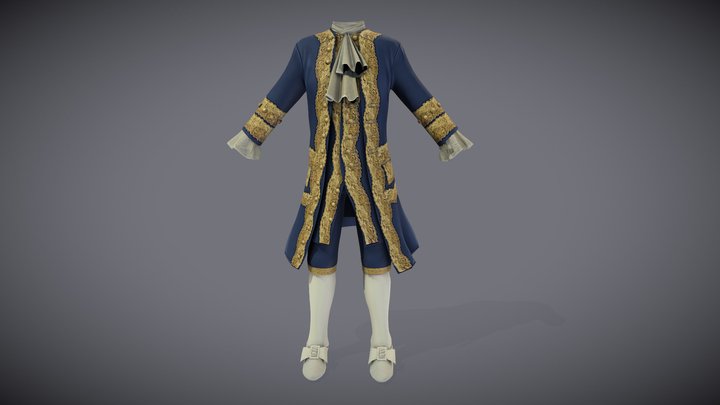 Men's 18th Century Suit 3D Model