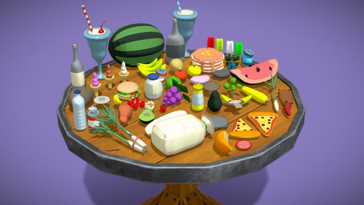 Ultimate Food Pack 5 - Vegetable Fruits Drink 3D Model