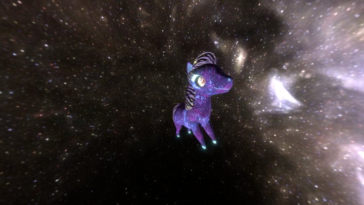 Galaxy Chibi Horse 3D Model