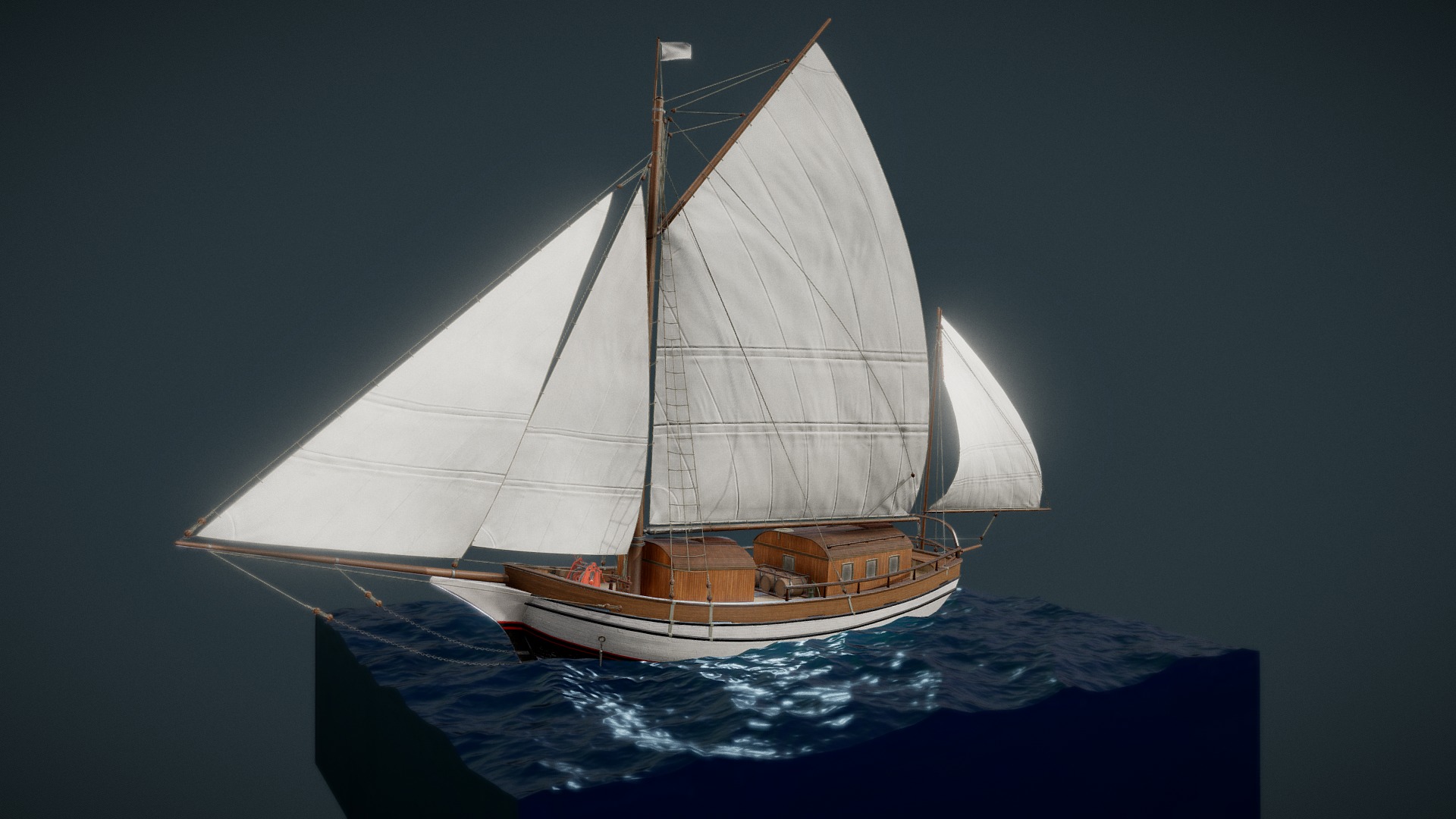 3D model Sailing Vessel "Spray" - This is a 3D model of the Sailing Vessel "Spray". The 3D model is about a model of a sailboat.