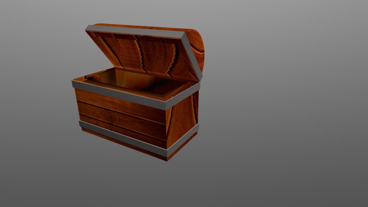 Wooden chest 3D Model