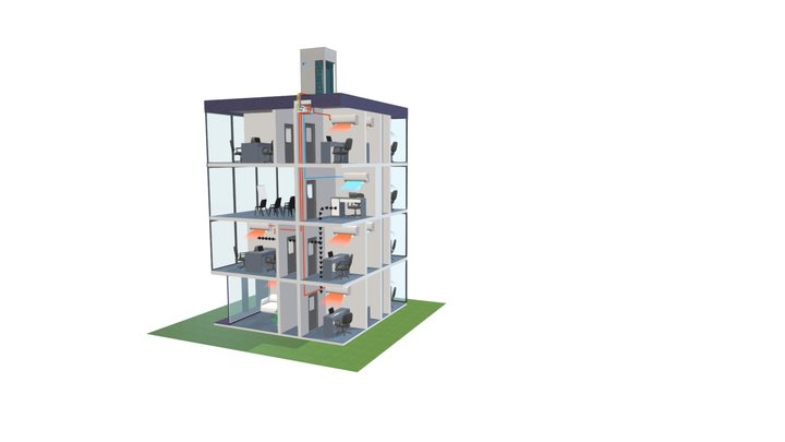 Air to air heat pump VRV solution 3D Model