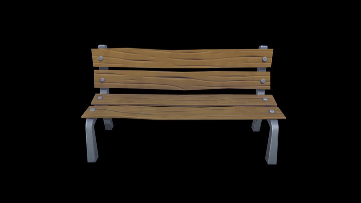 Stylized City Bench 3D Model