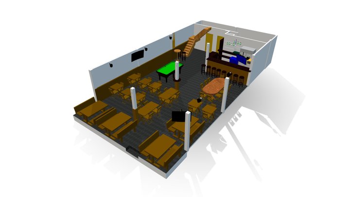 Bar & Restaurant 3D Model