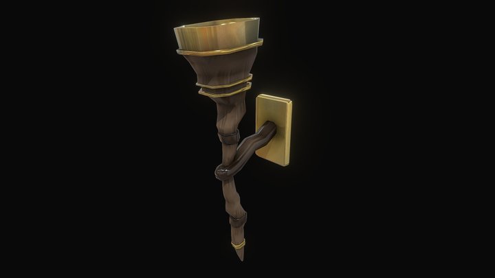 Egyptian temple torch 3D Model
