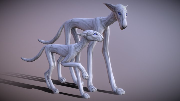 Lowpoly Vaer and Kotie 3D Model