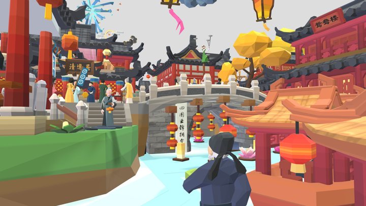 3D LowPoly model of Mid-autumn Festival(中秋节) 3D Model