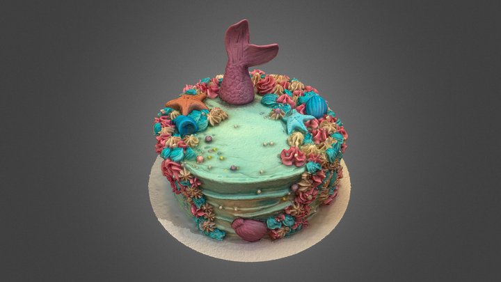 Colorful Mermaid Themed Birthday Cake