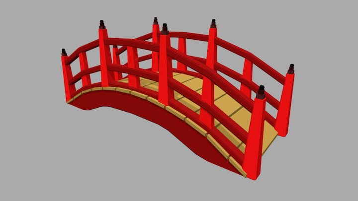Japanese style Bridge 3D Model