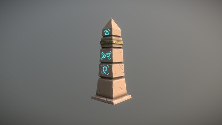 Temple pillar 3D Model