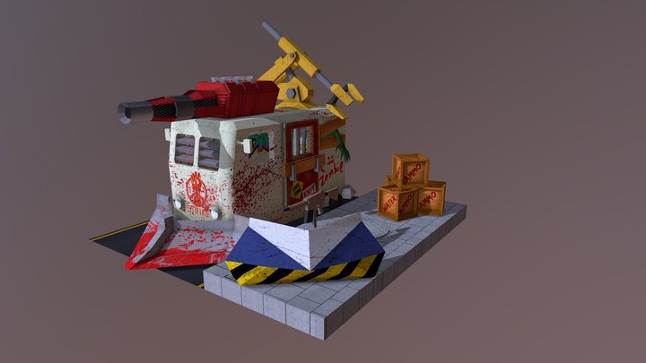 Zombie Apocalypse Camper Van 3D Model