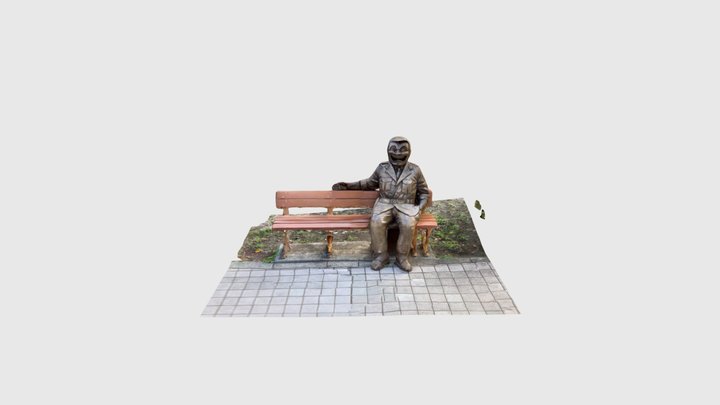 ベンチに座る両さん 3D Model
