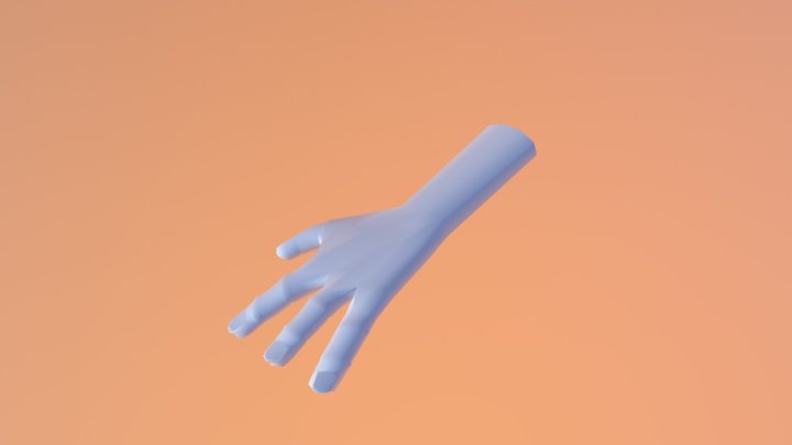 Mano de 4 dedos. 3D Model