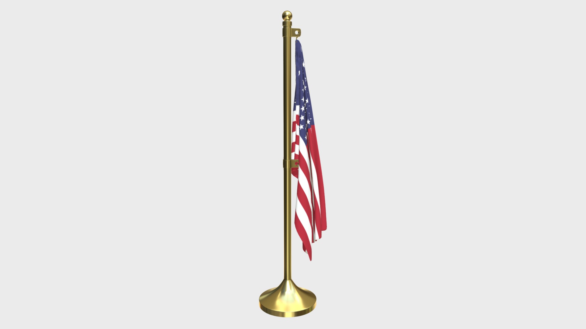 3D model American flag office decor - This is a 3D model of the American flag office decor. The 3D model is about shape.