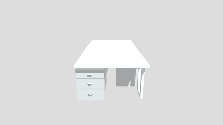 Desk for 4 people 3D Model