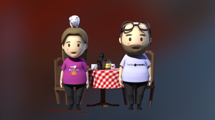 Michael and Annika - Psychologists at Breakfast 3D Model