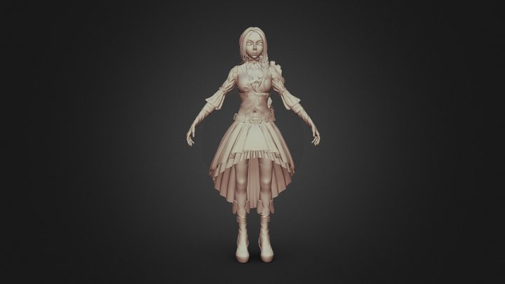 Steampunk Female Demo 3D Model
