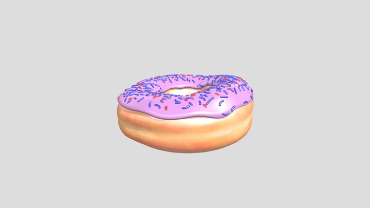 Simple Frosted Doughnut 3D Model