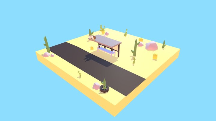 Low Poly Desert 3D Model