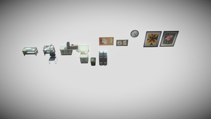 office pack models 3D Model