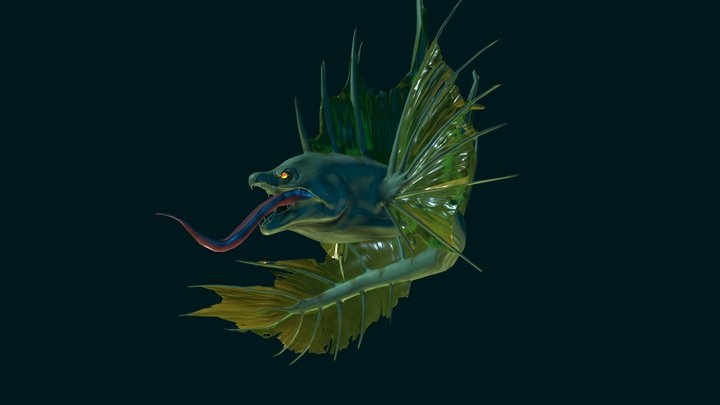 Moray Eel Lion fish 3D Model