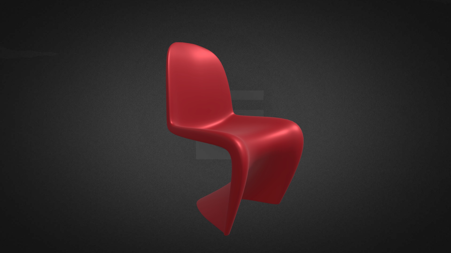 3D model Panton Chair Hire - This is a 3D model of the Panton Chair Hire. The 3D model is about a red letter on a black background.