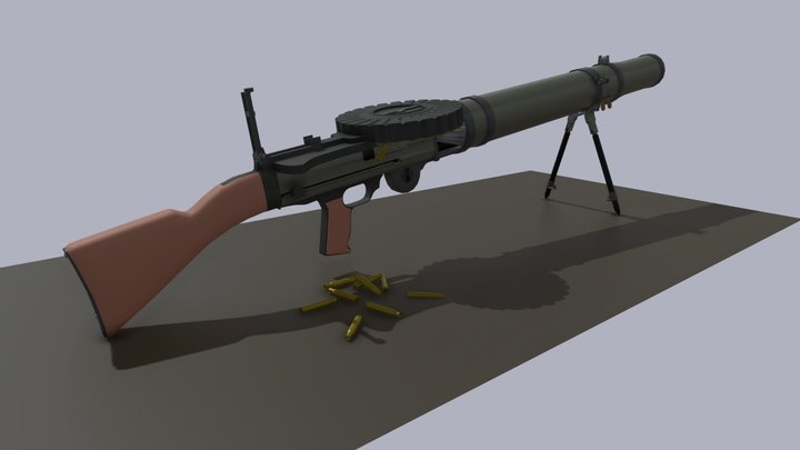 Pulemet Lewis V1 3D Model