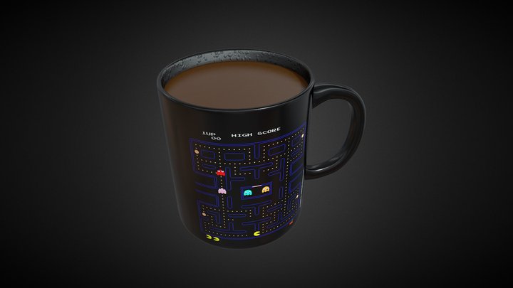 Pac Man Ceramic Coffee Mug - Paladone 3D Model